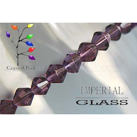 Half-Handmade Transparent Glass Beads Strands GB6mmC07-1